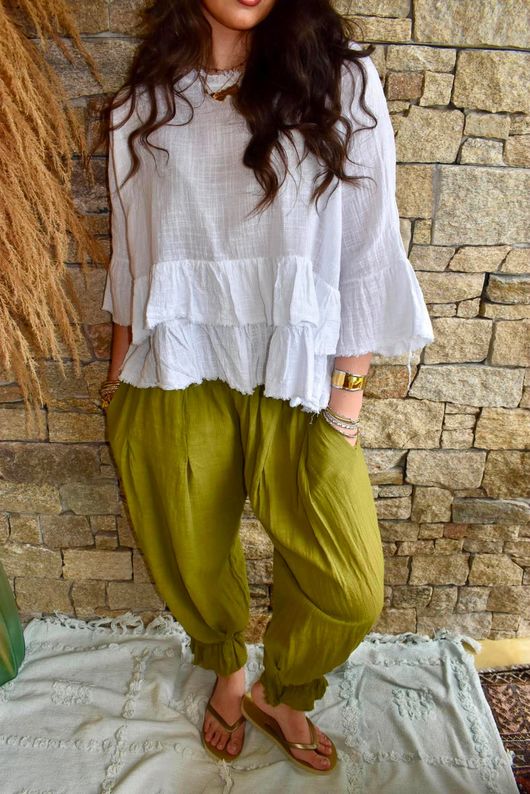 Sundaze Cheesecloth Bloomer Pant Olive